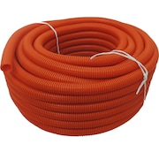 Hydromaxx 1.5 in. x 100 ft Flexible Corrugated Orange HDPE NON Split Tubing Wire Loom OHDPENS112100